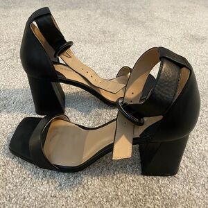ANTONIO MELANI Black Block Heel Sandals